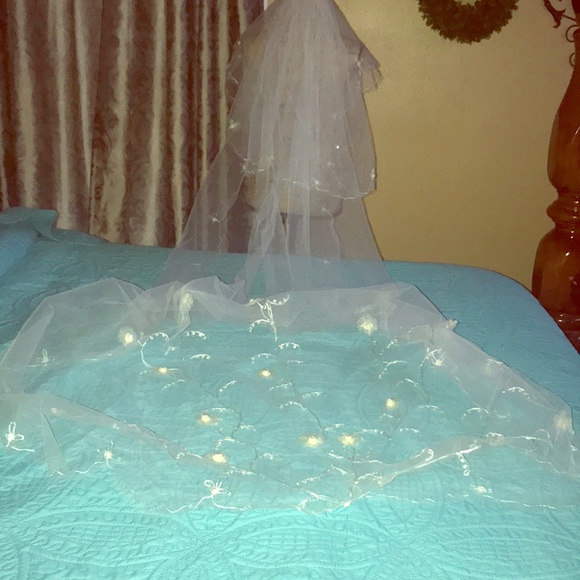 NEW 2T Chapel hand beaded embroidered  veil main image 4